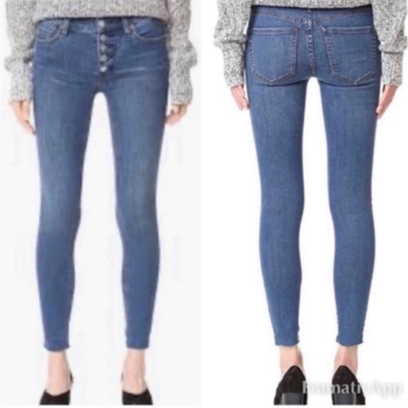 NWOT Free People Skinny Button up Jeans - Picture 2 of 8